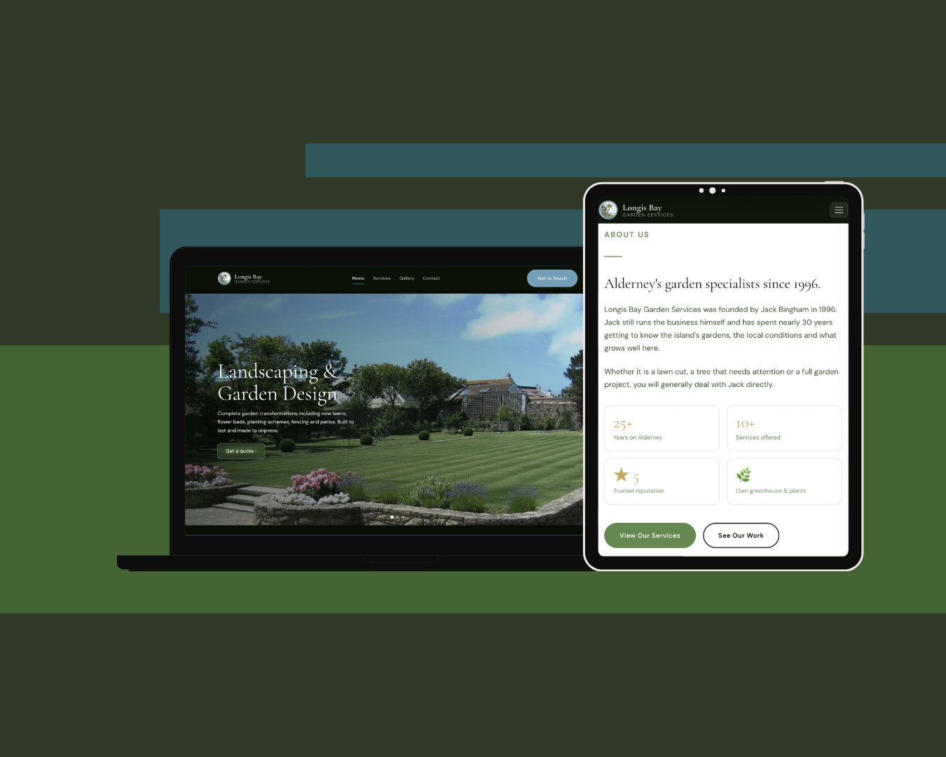 Longis Bay garden business site preview